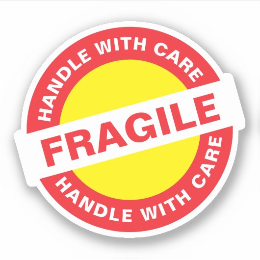 Shipping Packaging (Handle with Care) Fragile Sticker (Voorkant)