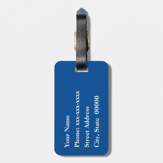 Shippo met bloemmotif, indigoblauw en wit bagagelabel (Achterkant verticaal)