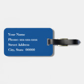 Shippo met bloemmotif, indigoblauw en wit bagagelabel (Achterkant horizontaal)