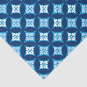 Shippo met bloemmotif, indigoblauw en wit tissuepapier (Detail)