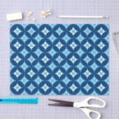 Shippo met bloemmotif, indigoblauw en wit tissuepapier (Craft)