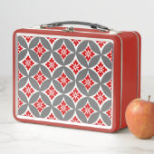 Shippo met bloemmotif, rood, wit en grijs (In situ)