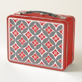 Shippo met bloemmotif, rood, wit en grijs (Achterkant)