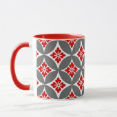 Shippo met bloemmotif, rood, wit en grijs mok (Links)