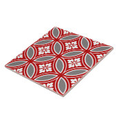 Shippo met bloemmotif, rood, wit en grijs tegeltje (Zijkant)