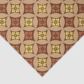 Shippo met Flower Motif, Brown and Golden Yellow Tissuepapier (Detail)