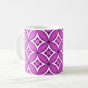 Shippo met Flower Motif, Orchid and Deep Paars Koffiemok