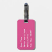 Shippo met Flower Motif, Pink and Burgundy Luggag Bagagelabel (Achterkant verticaal)