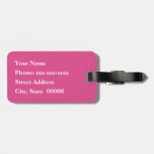 Shippo met Flower Motif, Pink and Burgundy Luggag Bagagelabel (Achterkant horizontaal)