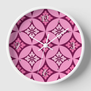 Shippo met Flower Motif, Pink en Burgundy