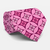 Shippo met Flower Motif, Pink en Burgundy Stropdas (Opgerold)