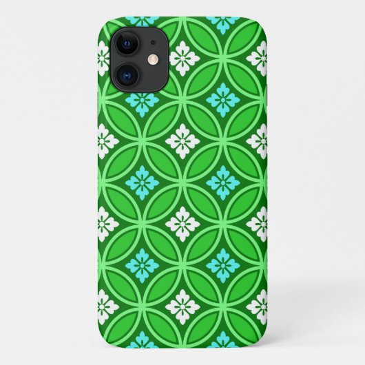 Shippo met Flower Motif, Shades of Jade Green Case-Mate iPhone Case (Achterkant)