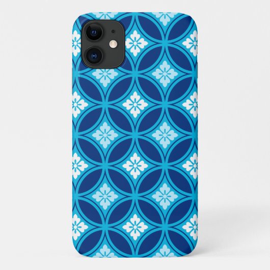 Shippo met ventilatormotif, diep indigoblauw Case-Mate iPhone case (Achterkant)