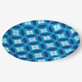 Shippo met ventilatormotif, diep indigoblauw papieren bordje (Gekanteld)