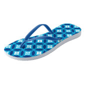 Shippo met ventilatormotif, diep indigoblauw teenslippers (Schuin)