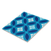 Shippo met ventilatormotif, diep indigoblauw tegeltje (Zijkant)