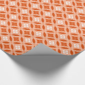 Shippo met ventilatormotif, Mandarijns Oranje Cadeaupapier (Hoek)