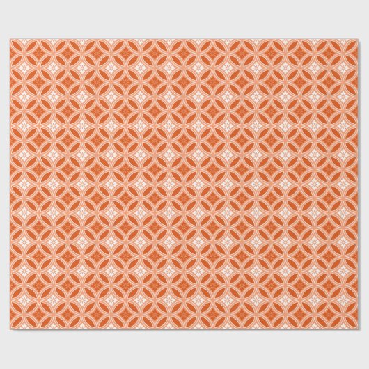 Shippo met ventilatormotif, Mandarijns Oranje Cadeaupapier (Vlak)