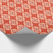 Shippo met ventilatormotif, Mandarijns Oranje Cadeaupapier (Hoek)