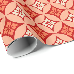 Shippo met ventilatormotif, Mandarijns Oranje Cadeaupapier