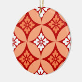 Shippo met ventilatormotif, Mandarijns Oranje Keramisch Ornament (Links)