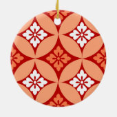 Shippo met ventilatormotif, Mandarijns Oranje Keramisch Ornament (Achterkant)