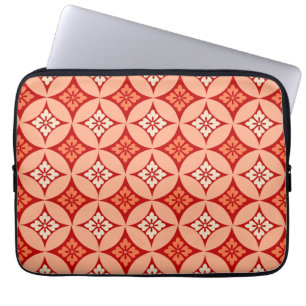 Shippo met ventilatormotif, Mandarijns Oranje Laptop Sleeve