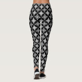 Shippo met ventilatormotif, zwart, wit en grijs leggings (Achterkant)