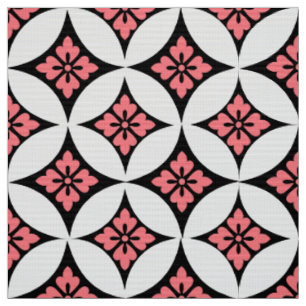 Shippo met ventilatormotif, zwart, wit en roze stof