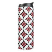 Shippo met ventilatormotif, zwart, wit en roze thermosbeker (Gedraaid links)