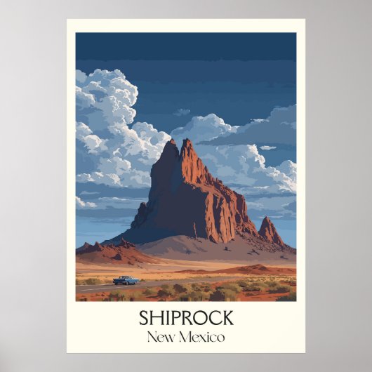 Shiprock New Mexico Desert Monolith Poster (Voorkant)
