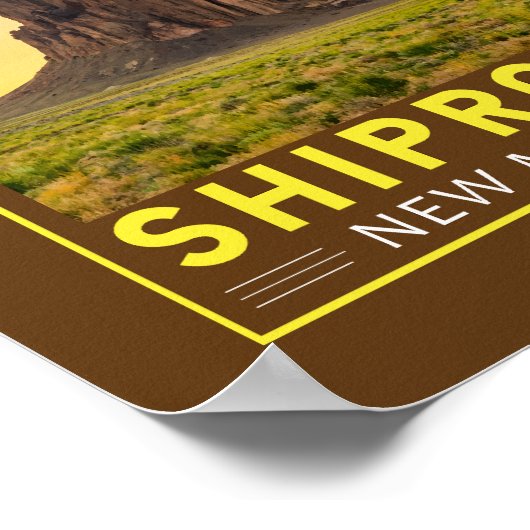 Shiprock New Mexico Retro Embleem Art Poster (Hoek)