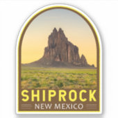 Shiprock New Mexico Retro Embleem Art  Sticker (Voorkant)