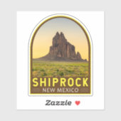 Shiprock New Mexico Retro Embleem Art Sticker (Vel)