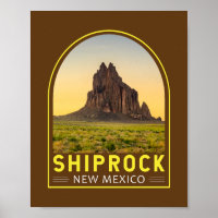 Shiprock New Mexico Retro Embleem Kunst Vintage