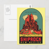Shiprock, New Mexico vintage-Briefkaart Briefkaart (Voorkant / Achterkant)