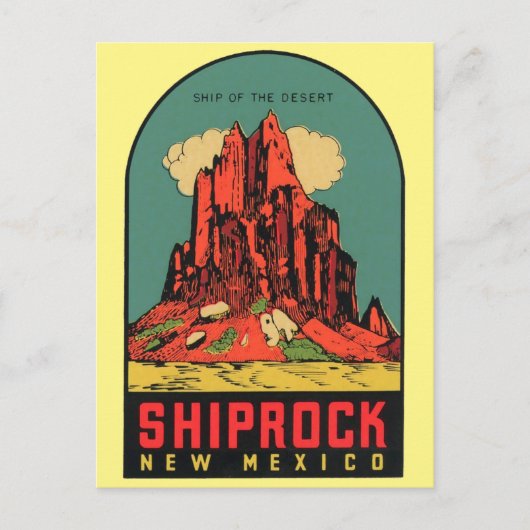 Shiprock, New Mexico vintage-Briefkaart Briefkaart (Voorkant)