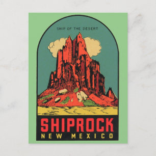 Shiprock, New Mexico vintage-Briefkaart Briefkaart