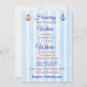 Ships Ahoy, It's a Boy, Baby shower Invitation Kaart (Achterkant)