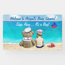 Ships Ahoy, It's a Boy, Boy's Baby shower Banner