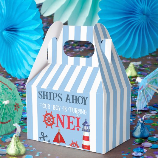 Ships Ahoy Our Boys is één eerste verjaardag Bedankdoosjes (Feest)