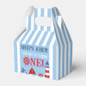 Ships Ahoy Our Boys is één eerste verjaardag Bedankdoosjes (Voorkant Zijde)