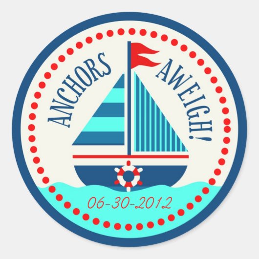 Ships Ahoy!Sticker C Ronde Sticker (Voorkant)