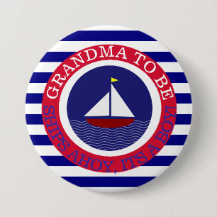 Ships Ahoy, zijn een Boy Baby shower Button