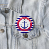 Ships Ahoy, zijn een Boy Baby shower Button (In situ)