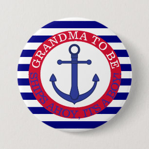 Ships Ahoy, zijn een Boy Baby shower Button