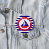 Ships Ahoy, zijn een Boy Baby shower Button (In situ)