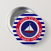 Ships Ahoy, zijn een Boy Baby shower Button (Voorkant /achterkant)