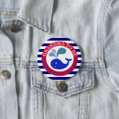 Ships Ahoy, zijn een Boy Baby shower Button (In situ)