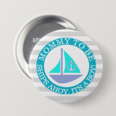 Ships Ahoy, zijn een Boy Baby shower Button (Voorkant /achterkant)